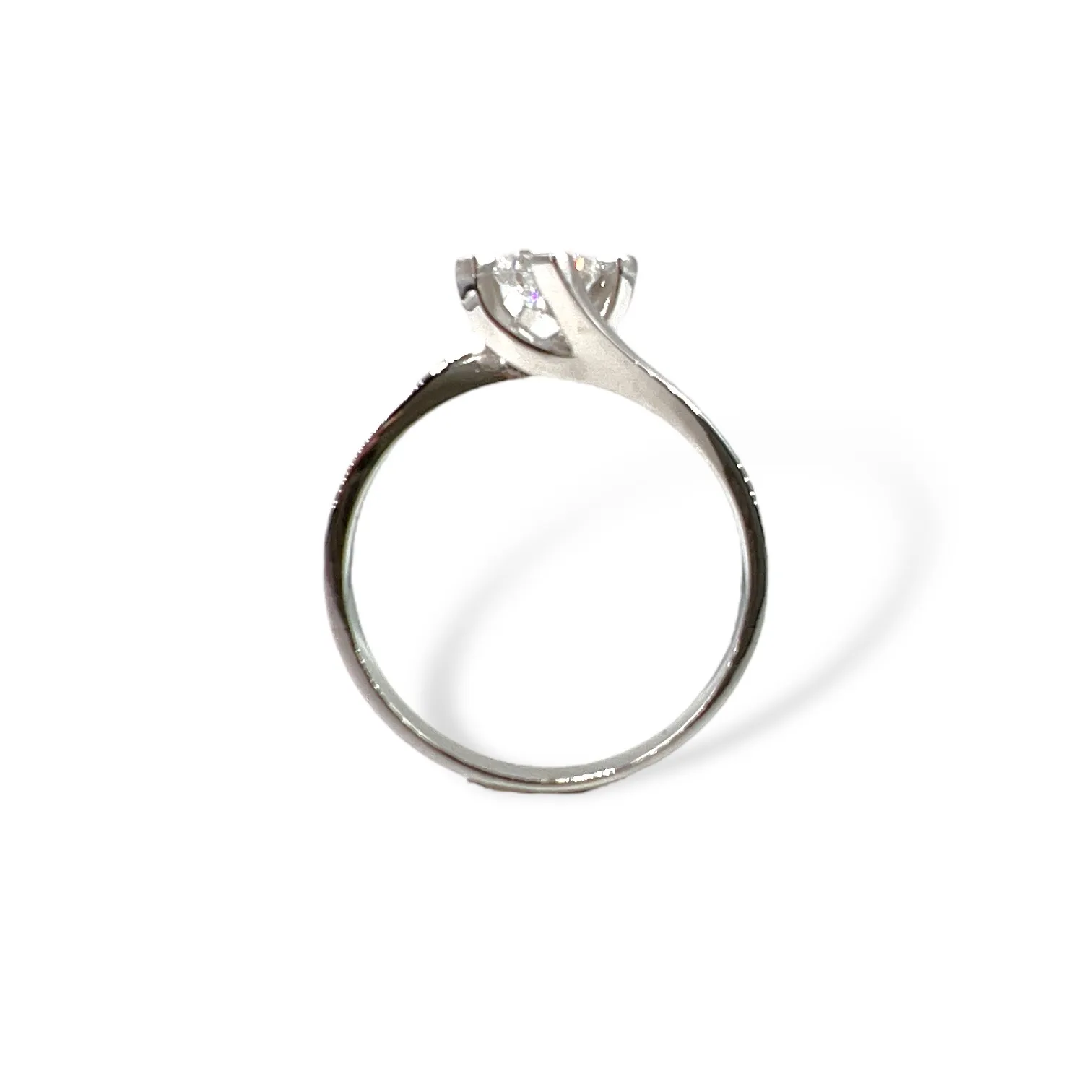 Anello solitario oro bianco 750% diamante  GIA  America  Art. ANCOL