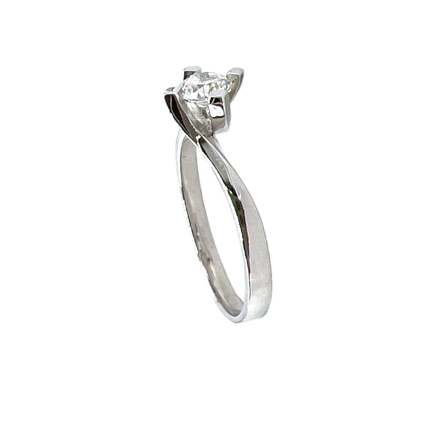Anello solitario oro bianco 750% diamante  GIA  America  Art. ANCOL