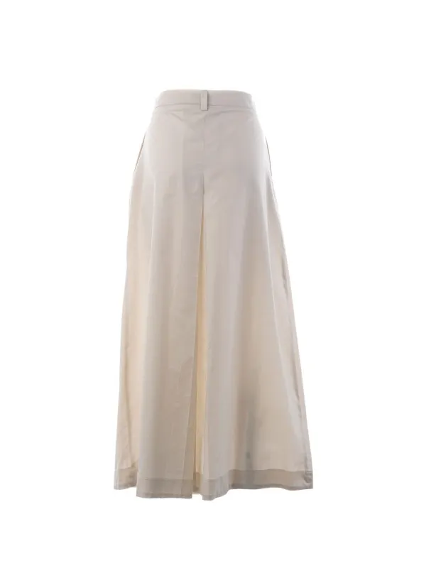 Beige wide long skirt